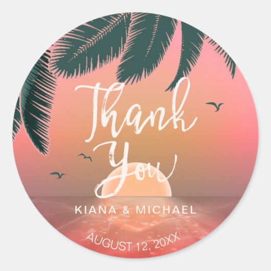トロピカルアイルサンライズサンキューピンクID581 ラウンドシール (正面)