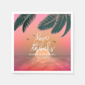 トロピカルアイルサンライズラブ感謝していとピンクID581 スタンダードカクテルナプキン (正面)