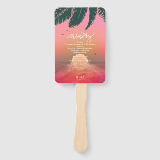 トロピカルアイルサンライズ結婚のセレモニーピンクID581 ハンドファン (正面)