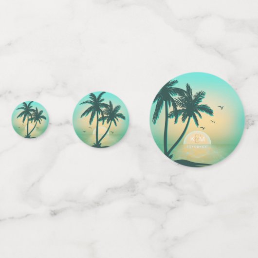 トロピカルアイルサンライズ結婚のティール（緑がかった色）ID581 コンフェッティ (裏面)