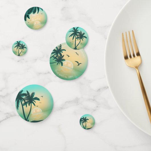 トロピカルアイルサンライズ結婚のティール（緑がかった色）ID581 コンフェッティ (グループ)