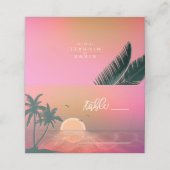 トロピカルアイルサンライズ結婚のテーブルピンクID581 プレイスカード (外部開封)