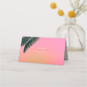 トロピカルアイルサンライズ結婚のテーブルピンクID581 プレイスカード (裏面)