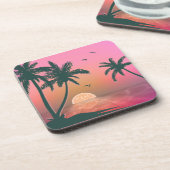 トロピカルアイルサンライズ結婚のピンクID581 コースター (左側)