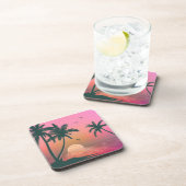 トロピカルアイルサンライズ結婚のピンクID581 コースター (右側)