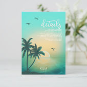 トロピカルアイルサンライズ結婚の詳細ティール(緑がかった色)ID581 エンクロージャーカード (スタンド正面)
