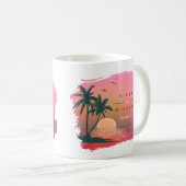 トロピカルアイルサンライズ結婚ズピンクID581 コーヒーマグカップ (正面右)