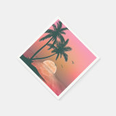 トロピカルアイルサンライズ結婚ズピンクID581 スタンダードカクテルナプキン (角)