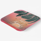 トロピカルアイルサンライズ結婚ズピンクV2 ID581 ペーパープレート (傾斜あり)