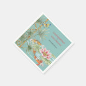 トロピカルアクアコイ竹フローラチノワセリーカスタム スタンダードカクテルナプキン (角)