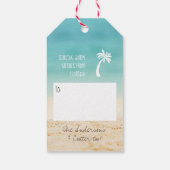 トロピカルアクアビーチ暖かい願い2面の写真 ギフトタグ (裏面)