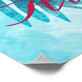 トロピカルアクアピンク誕生日ウェルカムポスター ポスター (角)