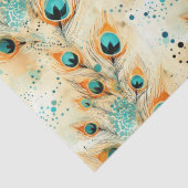 トロピカルアクアピーチオレンジピーコックフェザー 薄葉紙 (詳細)