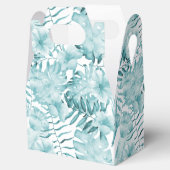 トロピカルアクアブルーの花と葉 フェイバーボックス (オープン)