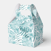 トロピカルアクアブルーの花と葉 フェイバーボックス (正面サイド)