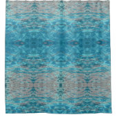 トロピカルアクアブルーウォーター シャワーカーテン (正面)