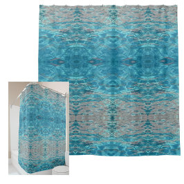 トロピカルアクアブルーウォーター シャワーカーテン