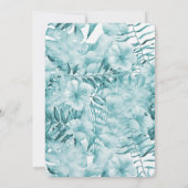 トロピカルアクアブルー離れフローラブライダルシャワー 招待状 (裏面)
