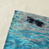 トロピカルアクアブルー&コーラルボホシック ビーチタオル (インサイチュ)