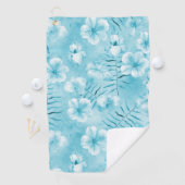 トロピカルアクアホワイトオーランズハイビスカスフローラ ゴルフタオル (インサイチュ)