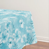 トロピカルアクアホワイトオーランズハイビスカスフローラ テーブルクロス (インサイチュ)