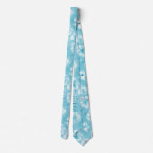 トロピカルアクアホワイトオーランズハイビスカスフローラ ネクタイ (裏面)