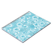 トロピカルアクアホワイトオーランズハイビスカスフローラ ノートブック (左側)