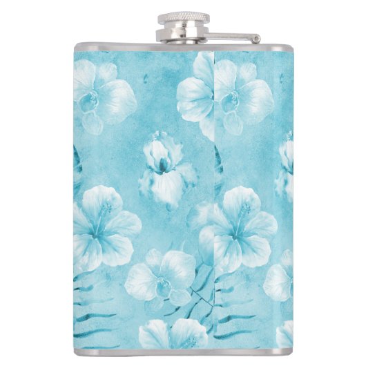 トロピカルアクアホワイトオーランズハイビスカスフローラ フラスク (裏面)
