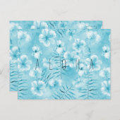 トロピカルアクアホワイトオーランズハイビスカスフローラ ポストカード (正面/裏面)
