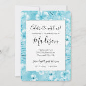 トロピカルアクアホワイトオーランズハイビスカスフローラ 招待状 (正面)