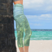 トロピカルアクアマリンブルーウォーターパステル カプリレギンス