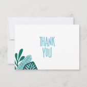 トロピカルアクア葉アビーブシャワーサンキューカード サンキューカード (正面)