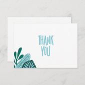 トロピカルアクア葉アビーブシャワーサンキューカード サンキューカード (正面/裏面)