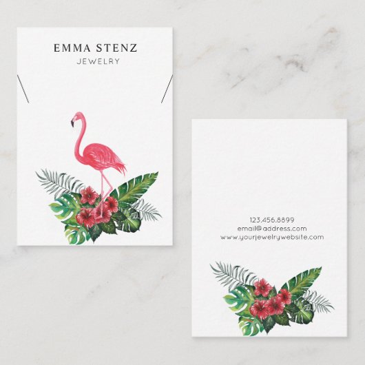 トロピカルアクセントネックレスジュエリーディスプレイカード 名刺 (正面/裏面)