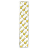 トロピカルアクセントパイナップルヴィンテージイラストレーション ミディアムテーブルランナー (正面)