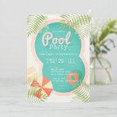 トロピカルアダルトベージュプールパーティの招待状 招待状 (スタンド正面)