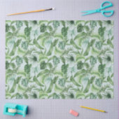 トロピカルアニマルプリント&グリーンリーシリーズデザイン12 薄葉紙 (クラフト)