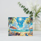 トロピカルアニメビーチ絵を描パラダイス ポストカード (スタンド正面)