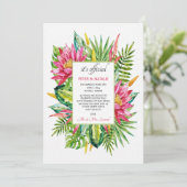 トロピカルアレンジメントの結婚宣言 招待状 (スタンド正面)