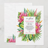 トロピカルアレンジメントの結婚宣言 招待状 (正面/裏面)