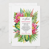 トロピカルアレンジメント 極秘結婚発表 招待状 (正面/裏面)