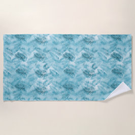 トロピカルアロハアクアブルー離れズ ビーチタオル