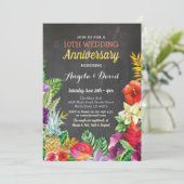 トロピカルアロハウェディングアニバーサリー チョーク招待状 招待状 (スタンド正面)