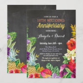 トロピカルアロハウェディングアニバーサリー チョーク招待状 招待状 (正面/裏面)