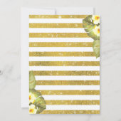 トロピカルアロハグリーン金ゴールドパイナップル誕生日 招待状 (裏面)