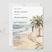 トロピカルアロハココナッツパームツリーブライダルシャワー 招待状 (正面)