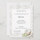 トロピカルアロハココナッツフラワーバースデー 招待状 (正面)