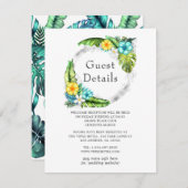 トロピカルアロハサマービーチ結婚式ゲスト詳細 エンクロージャーカード (正面/裏面)