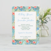 トロピカルアロハハイビスカスフローラベビーシャワー 招待状 (スタンド正面)