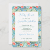 トロピカルアロハハイビスカスフローラベビーシャワー 招待状 (正面)